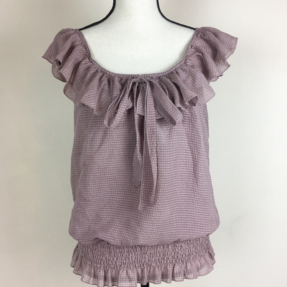Hypnotized Blush Ruffle Blouse Top